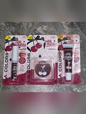 L.A. COLORS Very Cherry Collection- Blush Balm, Lip Gloss & Lip + Cheek Oil BNIB